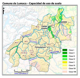 Mapa de la distribución de la capacidad de uso de los suelos