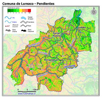Mapa de las pendientes de terreno