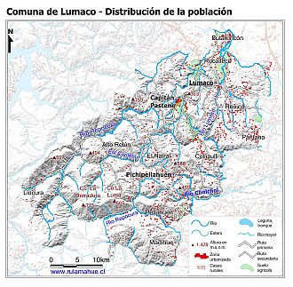 Mapa de la distribución de la población