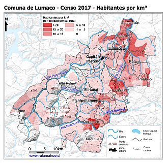 Habitantes por km2 por entidad rural censal