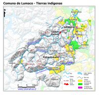 Mapa con las superficies de tierras indígenas