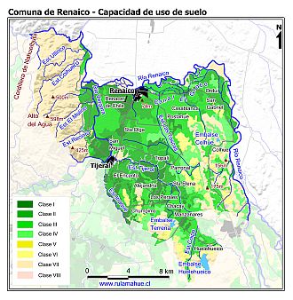 Mapa de la distribución de la capacidad de uso de los suelos