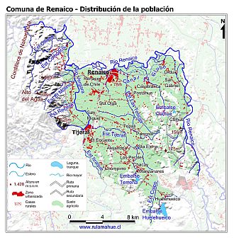 Mapa de la distribución de la población