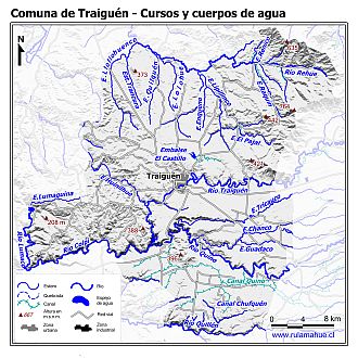 Mapa de la hidrografía de la comuna