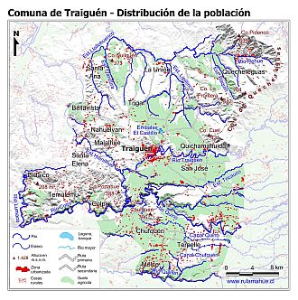 Mapa de la distribución de la población