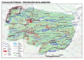 Mapa de la distribución de la población