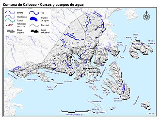 Mapa de la hidrografía de la comuna