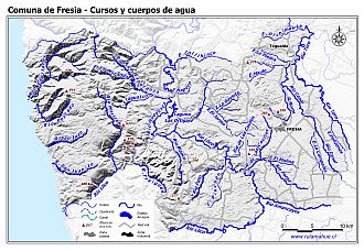 Mapa de la hidrografía de la comuna