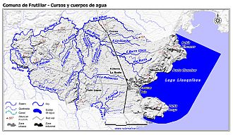 Mapa de la hidrografía de la comuna