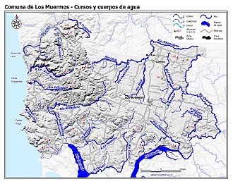 Mapa de la hidrografía de la comuna