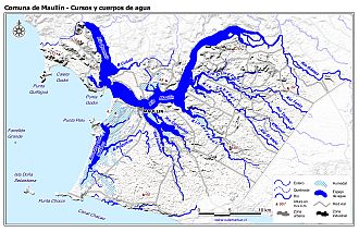 Mapa de la hidrografía de la comuna