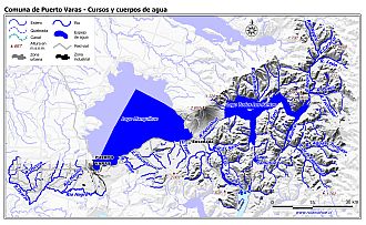 Mapa de la hidrografía de la comuna