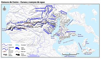 Mapa de la hidrografía de la comuna