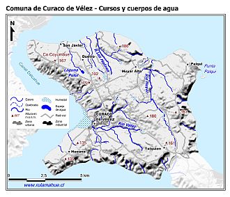 Mapa de la hidrografía de la comuna