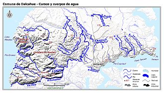Mapa de la hidrografía de la comuna