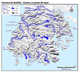 Mapa de la hidrografía de la comuna