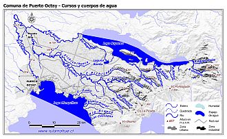Mapa de la hidrografía de la comuna