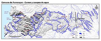 Mapa de la hidrografía de la comuna