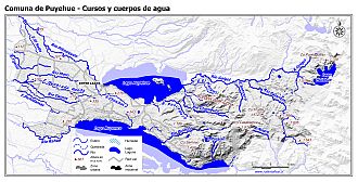 Mapa de la hidrografía de la comuna
