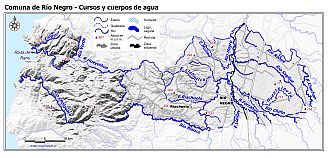 Mapa de la hidrografía de la comuna