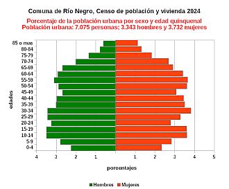 Gráfico de pirámide de edades de la población urbana