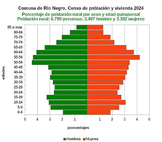 Gráfico de pirámide de edades de la población rural