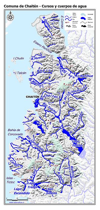 Mapa de la hidrografía de la comuna
