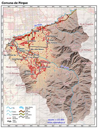 mapa base de la comuna con fondo coloreado