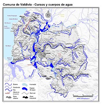 Mapa de la hidrografía de la comuna