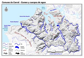 Mapa de la hidrografía de la comuna