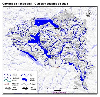 Mapa de la hidrografía de la comuna