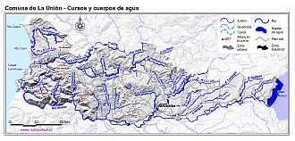 Mapa de la hidrografía de la comuna