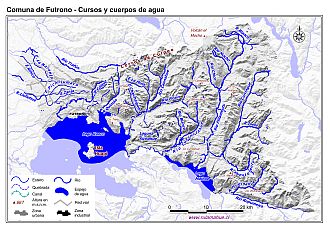 Mapa de la hidrografía de la comuna