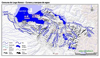 Mapa de la hidrografía de la comuna