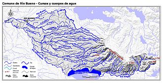 Mapa de la hidrografía de la comuna