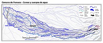 Mapa de la hidrografía de la comuna