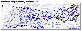 Mapa de la hidrografía de la comuna